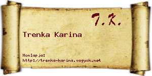 Trenka Karina névjegykártya